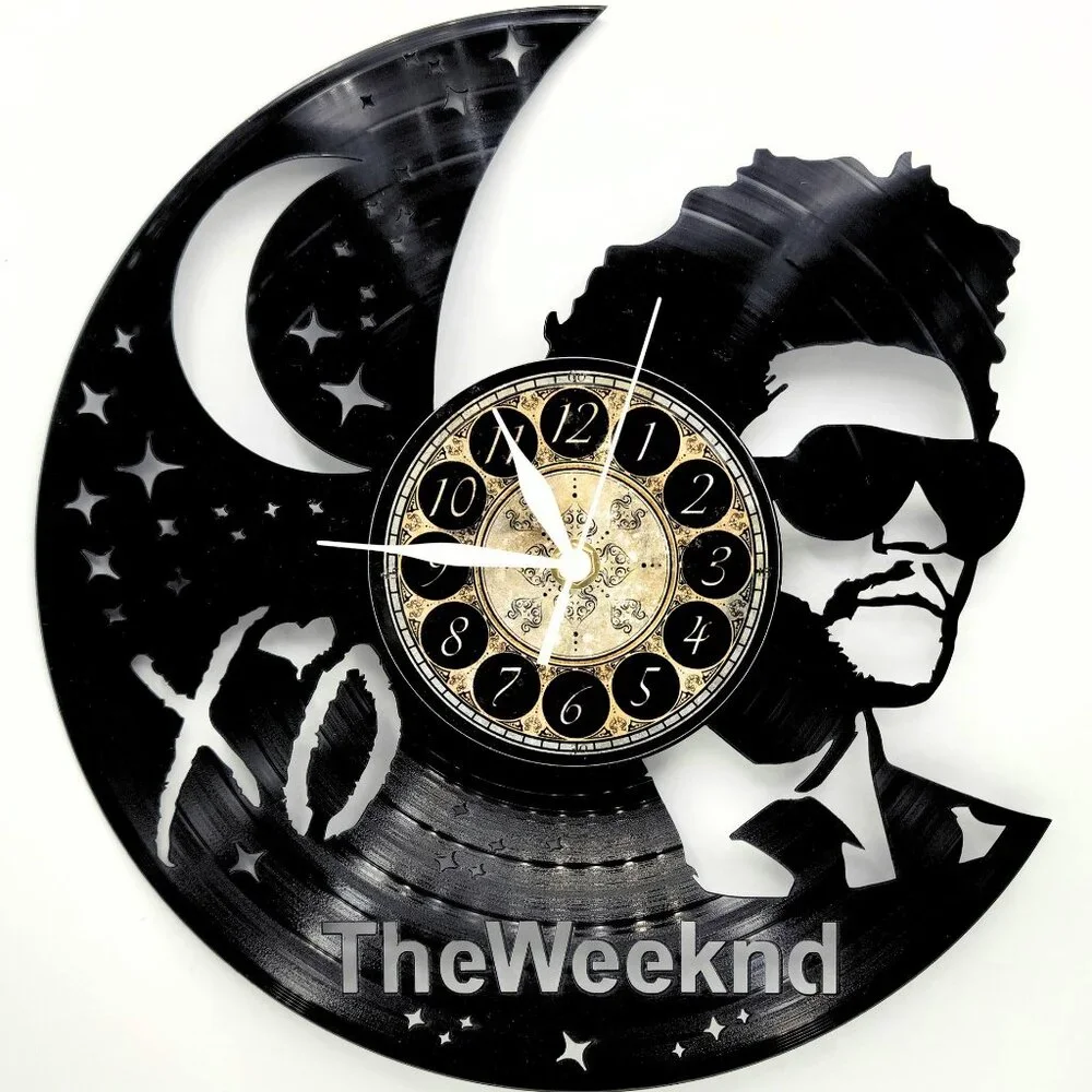 The Weeknd Vinyl Record Wall Clock – Music Fan Decor – Handmade
